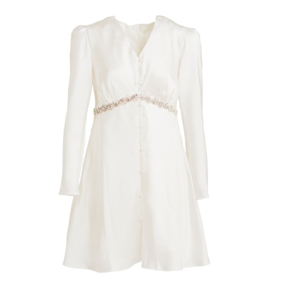 Wolf & Badger Mione Mini Silk Dress With Diamond Detail - NEVER WORN, BNWT - Picture 3 of 6